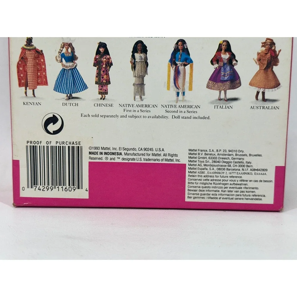 Native‎ American Barbie 2nd Edition Dolls of the World 1993 Mattel 11609 Vintage